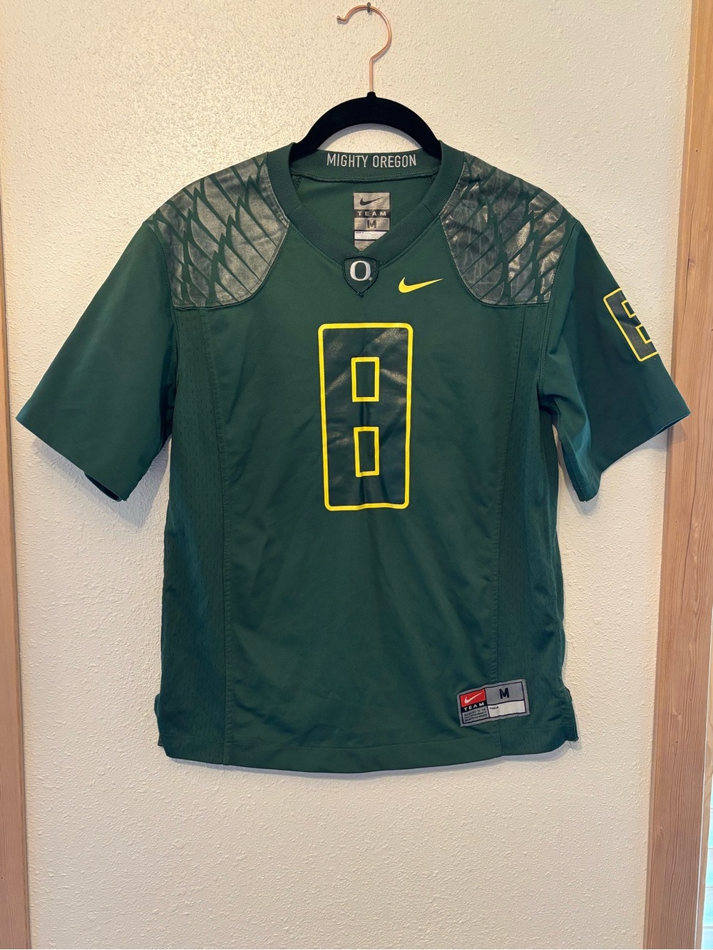 Nike Kids Dark Green Football Jersey with Yellow Accents